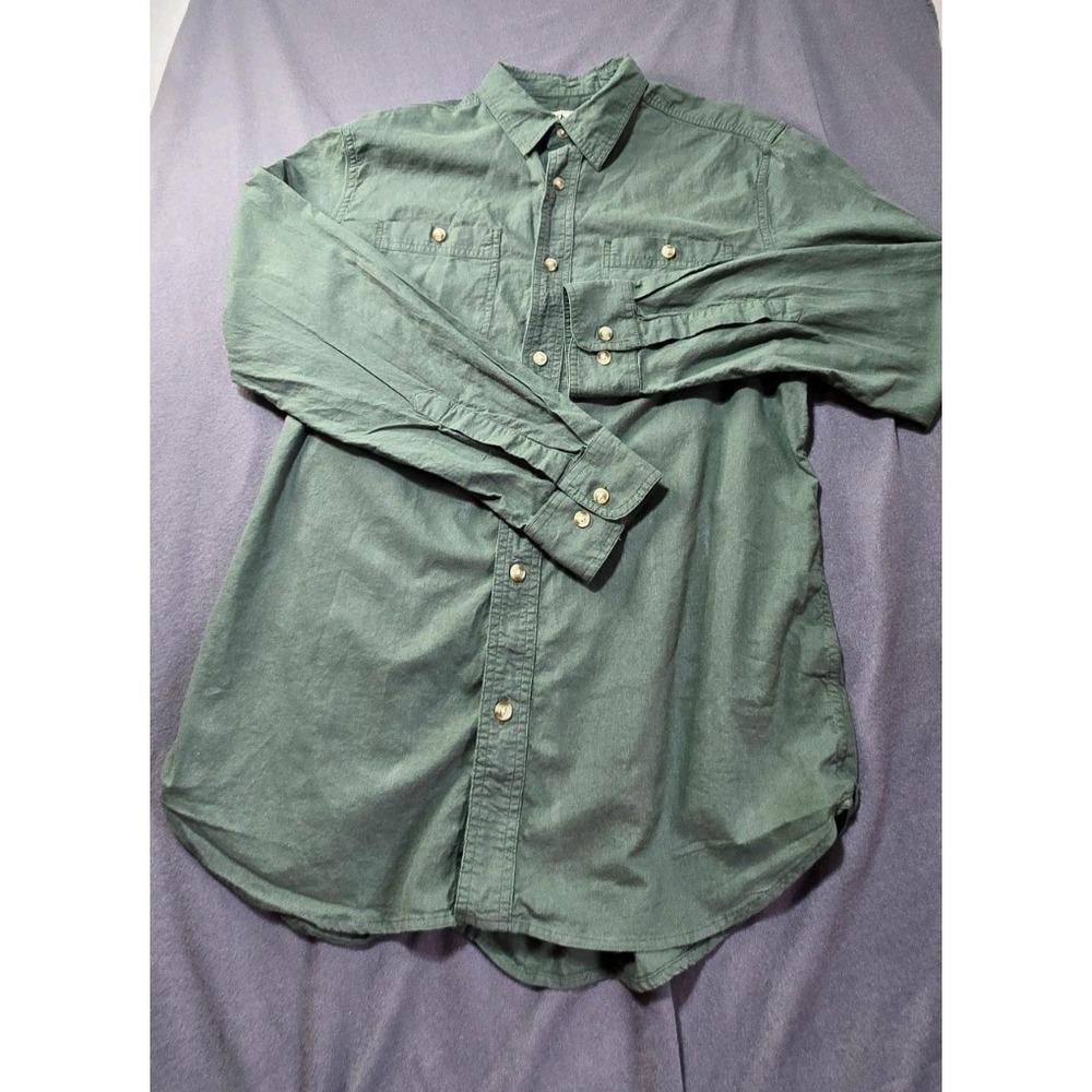 Orton Brothers Green  Button Down Long Sleeve 100% Cotton Shirt - large 92591